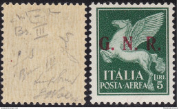 1943 Repubblica Sociale Italiana, GNR Posta Aerea N° 123/III Brescia GOMMA INTE - Nuovi