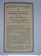 Doodsprentje Franciscus De Pooter Antwerpen 1885 Kessel 1941 Echtg. Maria Van Wezenmael - Devotion Images
