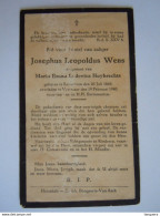 Doodsprentje Josephus Leopoldus Wens Santhoven 1869 Vorselaar 1940 Echtg. Maria Emma Ludovica Huybrechts - Devotion Images
