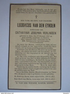 Doodsprentje Ludovicus Van Den Eynden Lier 1857 Kessel 1943 Wed. Catharina Josepha Verlinden - Devotion Images