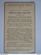 Doodsprentje Emerentia Dillen Lier 1871 Kessel 1943 Echtg. Franciscus Ludovicus Dillen - Andachtsbilder