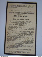 Doodsprentje Josephus Desiderius Bernaerts Broechem 1898 Kessel 1944 Wed. Maria Verdaet Ech. Maria Heylen - Devotion Images