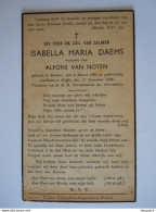 Doodsprentje Isabella Maria Daems Berlaar 1881 Duffel 1944 Wed. Alfons Van Noten - Andachtsbilder