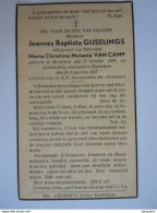 Doodsprentje Joannes Baptista Gijselings Broechem 1876 Emblehem 1937 Echtg Maria Christina Melania Van Camp - Devotion Images