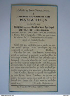 Doodsprentje Maria Sels Lier 1939 Kessel 1946 Kind Van Josephus En Bertha Van Springel - Santini