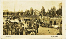 2025 - Yougoslavie -  BUKAREST :  Markplatz  -   Marché  - Marchands  -  Vendeurs    RARE     Circulée En 1921 - - Yougoslavie