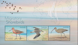 AUSTRALIA, 2021, MNH, BIRDS, SHOREBIRDS,SHEETLET OF 3v - Other & Unclassified