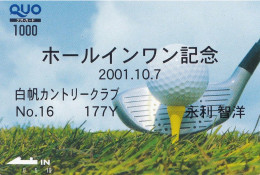 Japan Prepaid Quo Card 1000 - Golf - Black Text - Japon