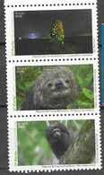 BRAZIL, 2020, MNH, FAUNA, MONKEYS, SLOTH BEAR, 3v - Singes