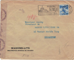 Wagons-Lits Geneve 1943 > Wagons Lits & Cook SA Stockholm - Zensur PKW - Covers & Documents