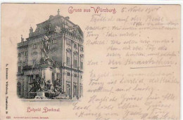 39049507 - Wuerzburg Mit Luitpold Denkmal Gelaufen Von 1900. Ecken Mit Albumabdruecken, Leicht Fleckig, Sonst Gut Erhal - Wuerzburg