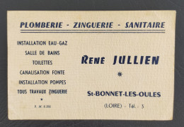 Carte De Visite Saint-Bonnet-les-Oules René Jullien Plomberie Zinguerie Sanitaire - Visitenkarten