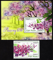 Vietnam - 2023 - Flora - Jacaranda Mimosifolia - Mint Stamp + Souvenir Sheet - Vietnam