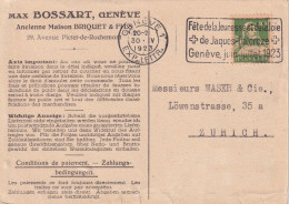 Motiv Karte  "Bossart, Genève"  (Flagge: Fête De La Jeunesse Et De La Joie Dalcroze)       1923 - Storia Postale