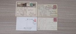 AUSTRIA > 1918-28 POSTAL HISTORY > 4 Postal Stationary Cards (cards To Hunagry And Holland Censored) - Briefe U. Dokumente