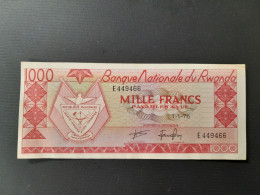 RWANDA 1000 FRANCS 1976.RARE.AUNC - Rwanda