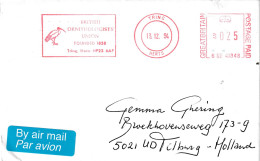 Engeland 1994, Letter Sent To Netherland, Ornithologists Union - Maschinenstempel (EMA)