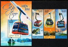 Vietnam - 2023 - Morden Cable Car - Mint Stamp Set + Souvenir Sheet - Viêt-Nam