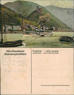 Ansichtskarte  Rheindampfer Steamer Rhein Künstlerkarte 1909 - Paquebots