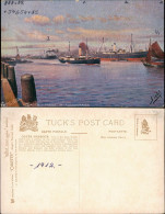 Ansichtskarte Emden Außenhafen Dampfer - Künstlerkarte 1909 - Emden