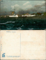 Hamburg Hafenstudie, Kriegsschiffe - Stimmungsbild 1913 Silber Luna - Sonstige & Ohne Zuordnung