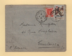 Convoyeur - Autun A Etang - 1936 - Vignette Tuberculose - Flier PP Toulouse En Arrivee - Railway Post