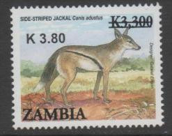 ZAMBIA  ,2014, MNH,FAUNA, JACKAL, NEW OVERPRINT, 1v - Andere & Zonder Classificatie
