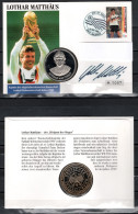 Maldives 1992 Football Soccer World Cup Commemorative Numiscover With Autopen Signature Of Lothar Matthäus - 1994 – USA