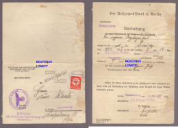 IIIe Reich Courrier Officiel De Convocation Du Chef Du 132eme Commissariat De Police De Berlin Chalottenburg 10.5.1937 - Brieven En Documenten