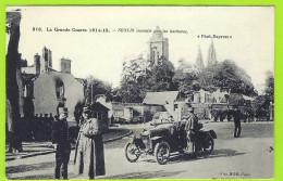 60 - SENLIS +++ Incendié Par Les Barbares +++ Belle Animation : Voiture - Militaires ... +++ - Senlis