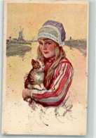 39801407 - Kind Katze Windmuehle B.K.W.I. Nr.586-4 - Andere & Zonder Classificatie