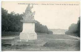 CPA Ecrite * PARIGNÉ LE POLIN Château Des Perrais Statue De La Paix Et Grande Avenue - Andere & Zonder Classificatie