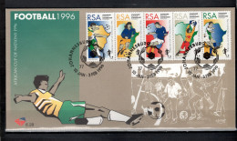 South Africa 1996 Football Soccer Set Of 5 On FDC - Storia Postale