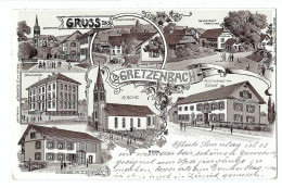 32519 - Gruss Aus Gretzenbach Multivues Circulée 1914 - Autres & Non Classés