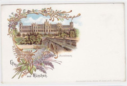 39048107 - Lithographie Gruss Aus Muenchen. Maximilianeum Ungelaufen  Gute Erhaltung. - München