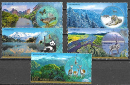 CHINA, 2022, MNH, NATIONAL PARKS, MOUNTAINS, BIRDS, TIGERS, PANDAS, BUTTERFLIES, 5v - Andere & Zonder Classificatie