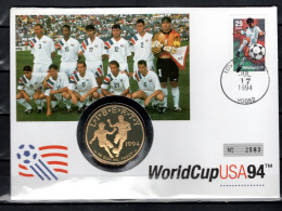 USA 1994 Football Soccer World Cup Numismatic Cover With 1 $ Silver Coin - 1994 – USA