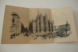 Cartolina D'epoca Tripla Milano Duomo E Piazza Del Duomo - Non Viaggiata - Milano (Mailand)