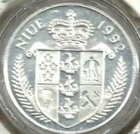 NIUE $5 CROWN SHIP EMBLEM FRONT RUNNER OLYMPIC GAMES 1996 BACK 1992 AG SILVER PROOF KM? READ DESCRIPTION CAREFULLY !!! - Niue