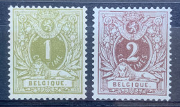 België, 1884/88, Nr 42+44, Ongebruikt *, Gecentreerd, OBP 37€ +110% = 78€ - 1869-1888 Leone Coricato