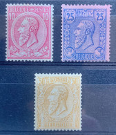 België, 1884-91, Nr 46+48+50, Ongebruikt *, OBP 48€ - 1884-1891 Leopold II