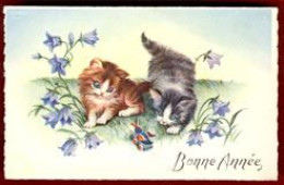 ** CARTE  CHATONS  -  BONNE  ANNEE ** - Cats