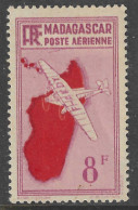 MADAGASCAR AERIEN N°8a N** Variété Trait Sous Poste - Airmail