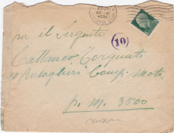 REGNO - ITALIA - POSTA MILITARE -  MILANO  - BUSTA - 10 BERSAGLIERI COMP. MOTO - VIAGGIATA PER P.M. 3500 -1942 - Military Mail (PM)