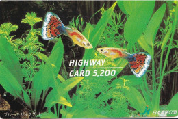 Japan Prepaid Highway Card 5200 - Fish Blue Mosaic Guppy - Giappone