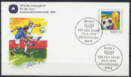 Germany 1994 Football Soccer World Cup Stamp On FDC - 1994 – Verenigde Staten