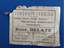 Portrait - Femina. René Delate. Clermont -l'Herault. Cette (Sète) . - Pubblicitari