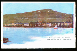 14867 - SUISSE - VEVEY - Vue Générale - Les Hôtels Et Le Mont Pelerin  - DOS NON DIVISE - Vevey