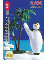 Japan Prepaid Bus Card 3300 - Whale Pinguin Island Art - Japón