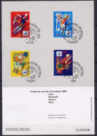 France 1997 Football Soccer World Cup Set Of 4 On Commemorative First Day Print - 1998 – Frankrijk